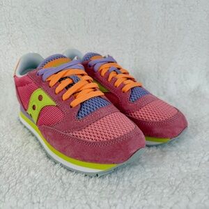 Saucony Jazz Womens Shoes Pink Green Purple Athletic Running Sneakers US Size 7